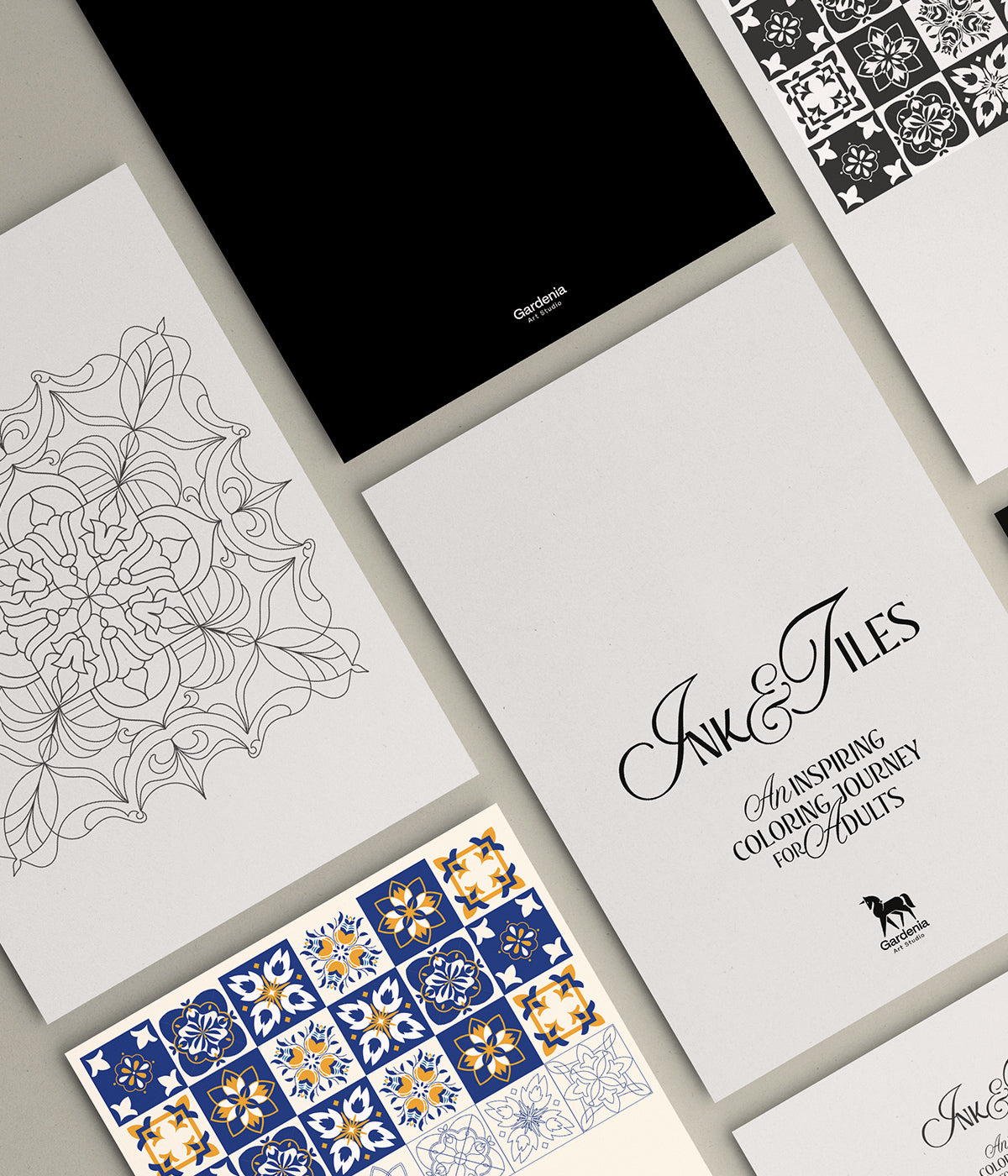 Libro para Colorear "Ink & Tiles"